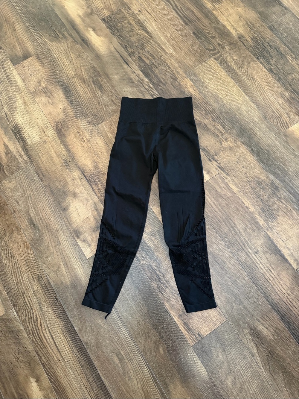 PINK Victoria's Secret Black High-Waist Leggings with Mesh Detail